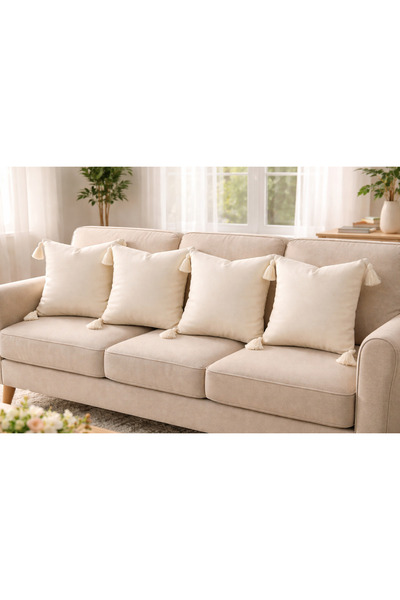 SAYMİNE Tasseled Cushion Cover
