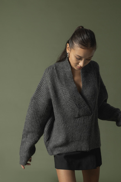 Nisan Pulover din tricot cu decolteu în V