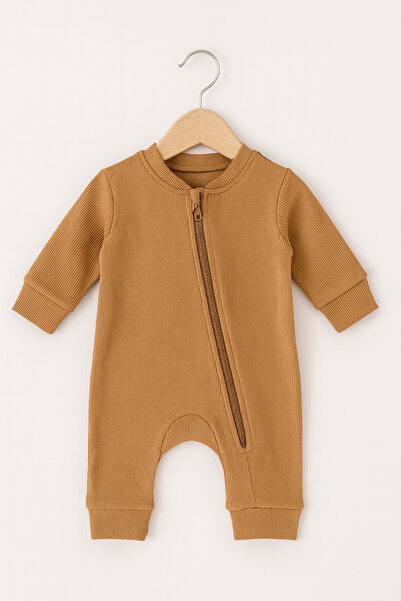 For My Baby Ribbed Jumpsuit with Zipper
