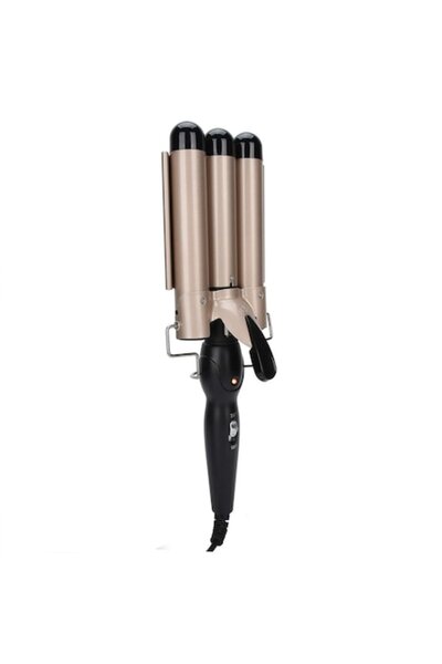 BHW 3-Barrel Ceramic Hair Waver, 2 Temperature Settings, Gold, 25mm, 37cm