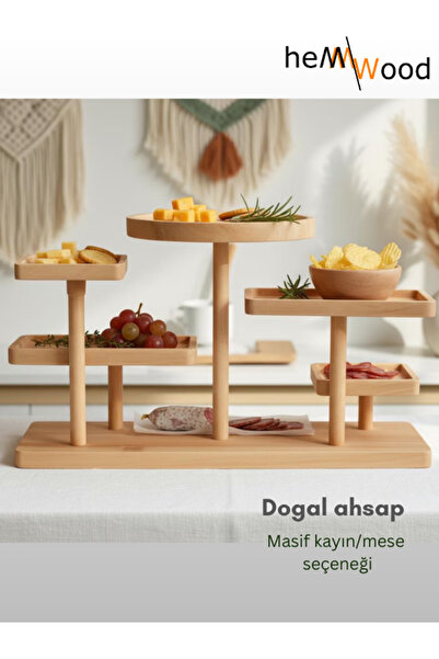 Hemm Design Hemm PureOak Cok katmanlı çerezlik | Pürüzsüz Doğal Ahşap Çok Böl...