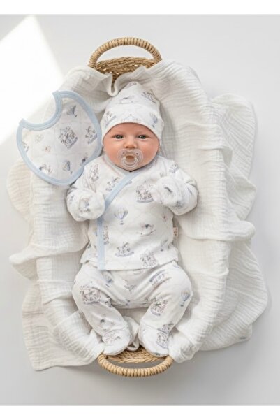 Cherub Baby Atlı Karınca Bebek Yenidoğan 5 Parça Hastane Çıkışı Zıbın Seti