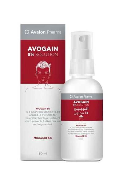 AVALON PHARMA أفوجين ٥٪ محلول بخاخ للرجال شفاف ٥٠ مل