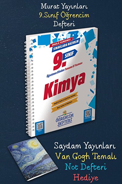 Murat Yayınları 9.Sınıf Kimya Öğrencim Defteri Tamamı El Yazması - Van Gogh N...