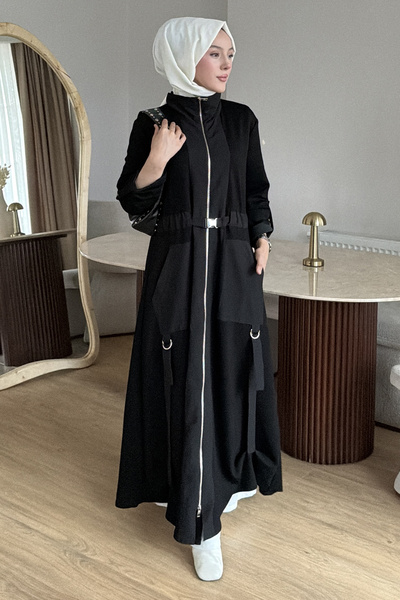 SaklıButik Delight Double Pocket Full Zip Dress