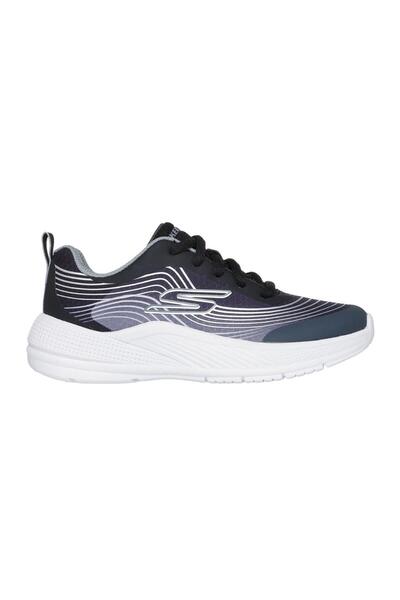 SKECHERS Microspec Advance Lace Up Closure Shoes - Navy Blue & White