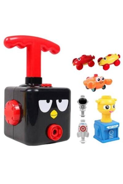 Edman Jucărie interactivă distractivă lansator de baloane, mașinuțe cu baloane, educative, pompă, 12 baloane, negru