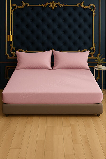 Pera Deluxe Pink Color Cotton Combed Elastic Bed Sheet 200X200 cm – Domestic ...