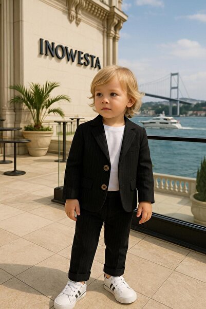 inowesta trend Erkek Bebek&Çocuk %100 PAMUK-Keten Salaş Ceket T-shirt Pantolo...