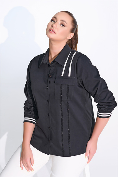 DE WHITES Plus size shirt with striped details