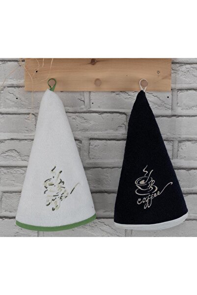 Baveno Cotton Conical, Hanging 2-Piece Embroidered Themed Colorful Kitchen Towel Set