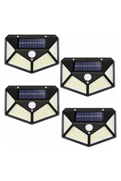 OEM Set de 4 lămpi solare cu senzor de mișcare, 1000 lm, 100 LED-uri, 220 mAh...