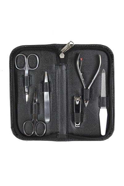 Koh-I-Noor Cosmetics Trusa manichiura neagra 6 piese Koh-I-Noor, K01-N