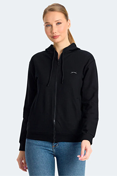 Slazenger Kınet ST24WE141-500 Siyah Kapşonlu Üst