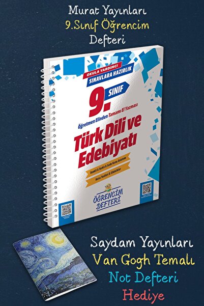Murat Yayınları 9.Sınıf Türk Dili Edebiyatı Öğrencim Defteri Tamamı El Yazmas...