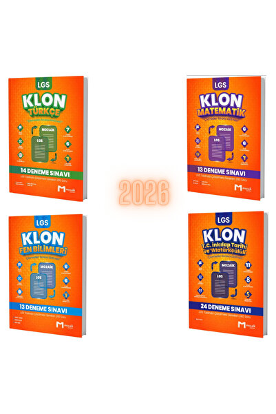 Mozaik Yayınları 8. Sınıf LGS Türkçe Matematik ve Fen İnkılap Klon Denemeleri