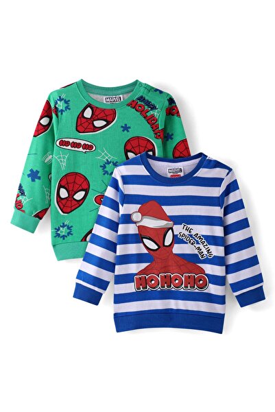 Babyhug Marvel كنزات صوفية بأكمام طويلة مزينة برسومات سبايدرمان - عبوة من قطع...