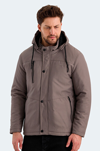 Slazenger Ανδρικό παλτό και μπουφάν HEAVEN με κουκούλα μπεζ