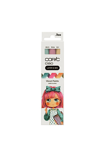Copic Ciao Marker 3-Piece Layer & Mix Set - Vibrant Palette