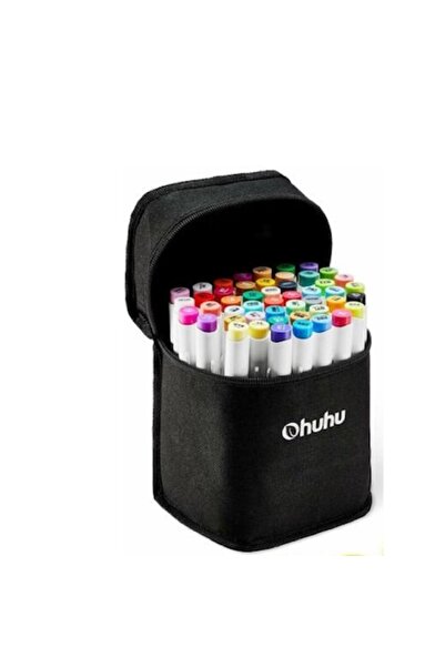 Ohuhu Set de 48 de markere cu alcool, vârf dublu, lat și fin, geantă de depoz...