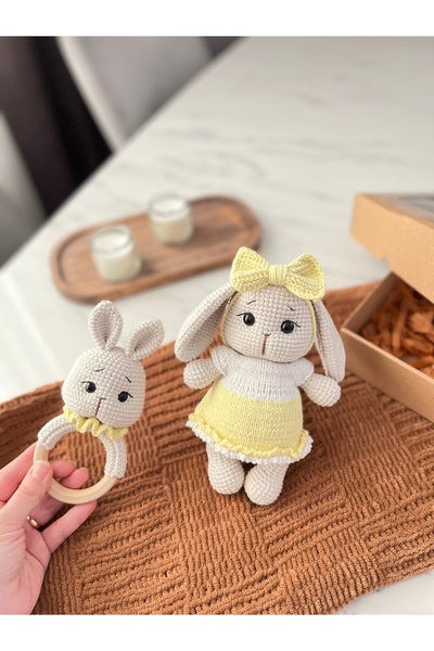 Zey's Amigurumi Amigurumi Tontiş Tavşan Uyku arkadaşı ve Çıngırak