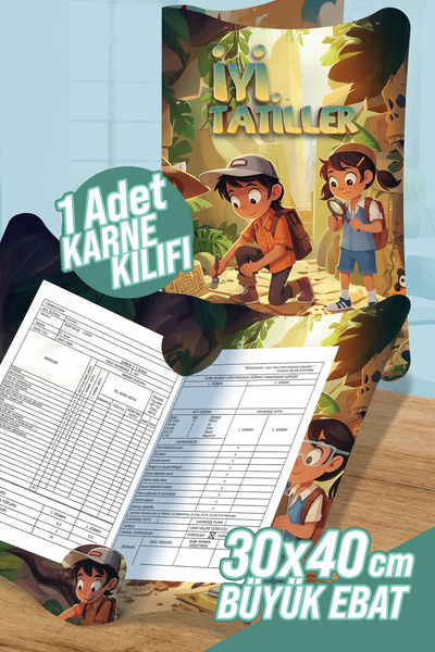 colortouch Çocuklar Keşifte 1 A4 Karne Kabı Kılıfı 1 Adet Büyük Ebat 30x40 Cm...