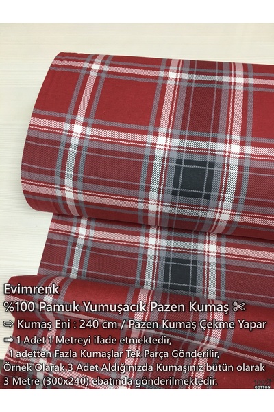 Renk Tekstil Desenli Pazen Yumuşacık Pamuk Metrelik Kumaş