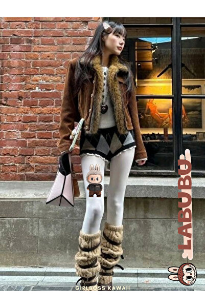 Girlboss Kawaii Labubu White Matte Opaque Pantyhose / Young - Large Series