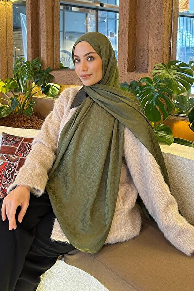 lamelif Bloom Desen Ayrobin Floş Jakar Şal Ada Çayı