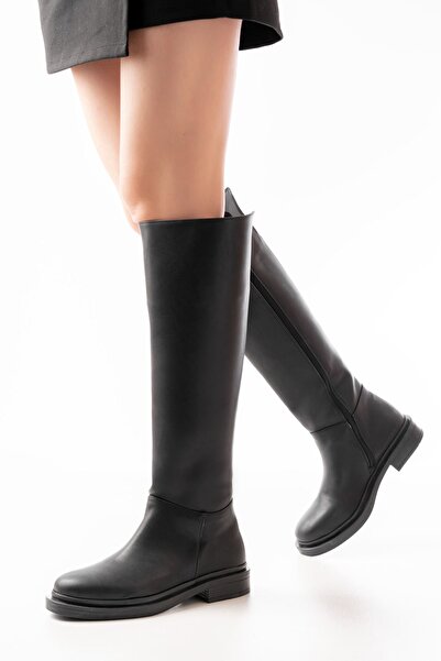 Zerenyus Zri̇n-3007 Premium Black Zippered Daily Women's Boots