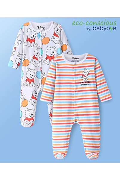 Babyoye Disney أطقم نوم متشابكة القدمين برسومات ويني ذا بوه (عبوة من قطعتين) ...