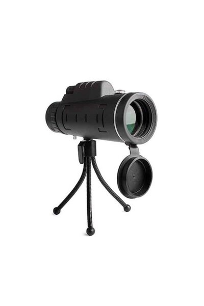 Edman Obiectiv telescop cu cameră portabilă, zoom 40x, cu trepied, negru