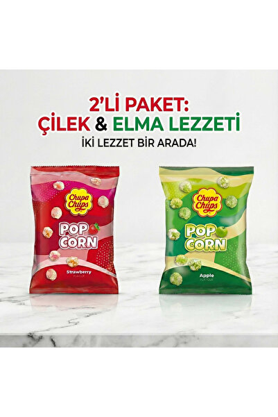 Transmed CHUPA CHUPS MEYVE AROMALI POPCORN İKİLİ TADIM PAKETİ