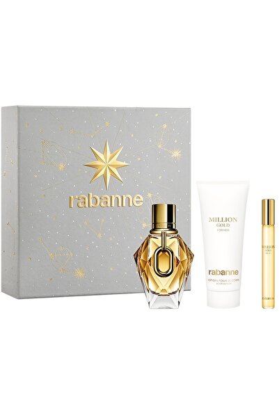 Paco Rabanne Million Gold Gift Set, Women, Eau de Parfum, 50 ml + Body Lotion, 100 ml + Mini 10 ml