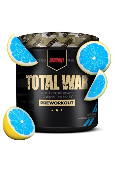 REDCON1 توتال وور، مشروب ما قبل التمرين بنكهة الليمون الأزرق، 30 حصة، 441 غرام