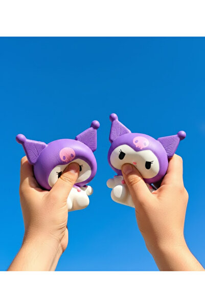 LRS STORE Sukuşi Oyuncak Sanrio Kuromi 13 cm Kaliteli Sıkma Sukuşhi Anahtarlıklı