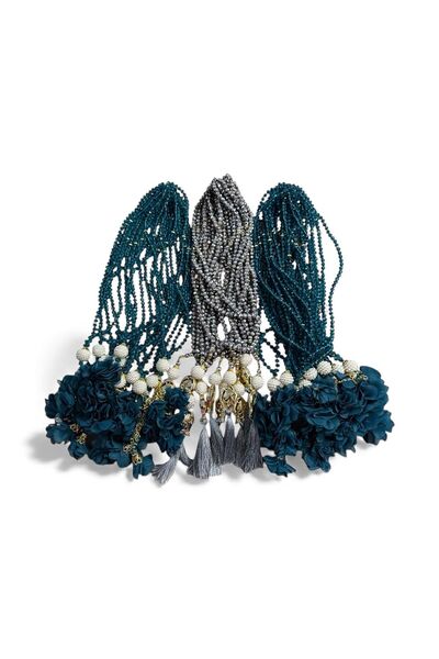 zhrcollection Crystal Beaded Flower and Tassel Detailed Dowry Rosary – Specia...