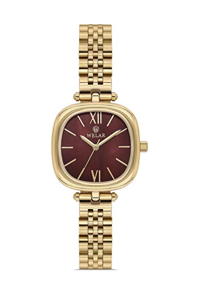 Welar Wel 2513-7 Women's Wristwatch – Steel Case & Band, Numerals, Gold Color...