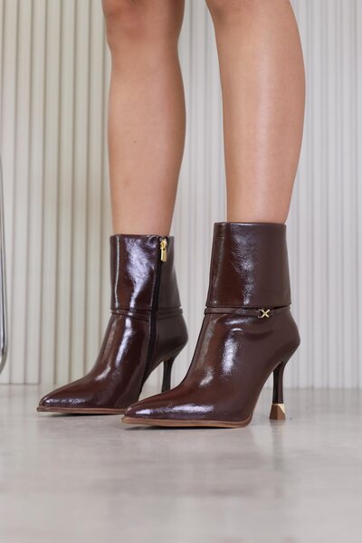 Stil Durağı Pm2007 Model 8 cm Heel Height New Season Short Boots Khve.Krsk