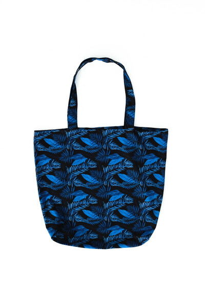 TESMAY Women's Patterned Canvas Beach Bag C029-25 Navy Blue