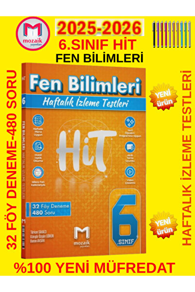 Mozaik Yayınları 6.Sınıf Hit Fen Bilimleri %100 Maarif Müfredat Haftalık İzle...