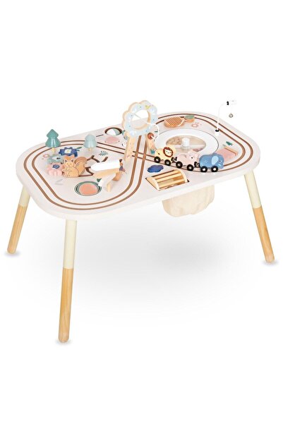 mamabrum Masă educativă din lemn 10in1 cu animale și tren
