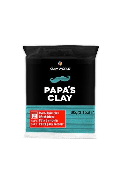Clay World Lut polimeric Papa's Clay, 60g, albastru turcoaz