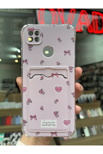 OVADA XIAOMI REDMI 9C Uyumlu Kamera Korumalı Kartlıklı Baskılı Darbe Emici Silikon Kılıf