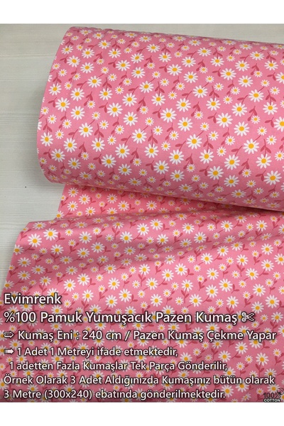 Renk Tekstil Desenli Pazen Yumuşacık Pamuk Metrelik Kumaş