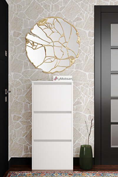 AYMOBSAN Efil Düşer Kapak Ayakkabılık 3 Bölmeli Ayakkabılık Raflı Ayakkabılık...