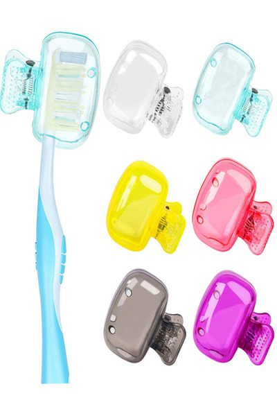 Wnest Shop أغطية رؤوس فرشاة الأسنان للسفر، عبوة من 6 قطع، حافظة فرشاة أسنان م...