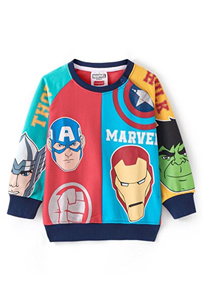 Babyhug Marvel سويت شيرت قطني محبوك بأكمام طويلة بتصميم راجلان ورسومات أفنجرز...