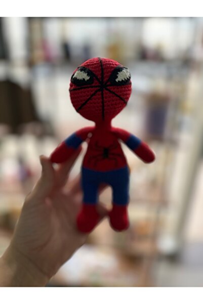 Velora Tasarım Örümcek adam amigurumi uyku arkadaşı organik oyuncak
