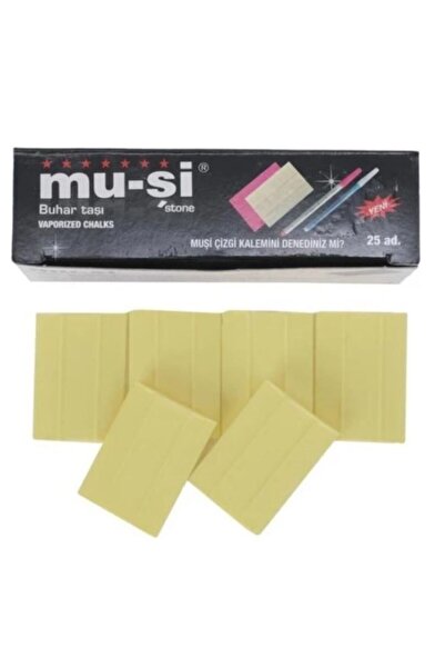 MUSİ MU-Şİ BUHAR İLE UÇAN KUMAŞ SABUN ÇİZGİ TAŞI 1 KUTU 25 ADET (SARI RENK)